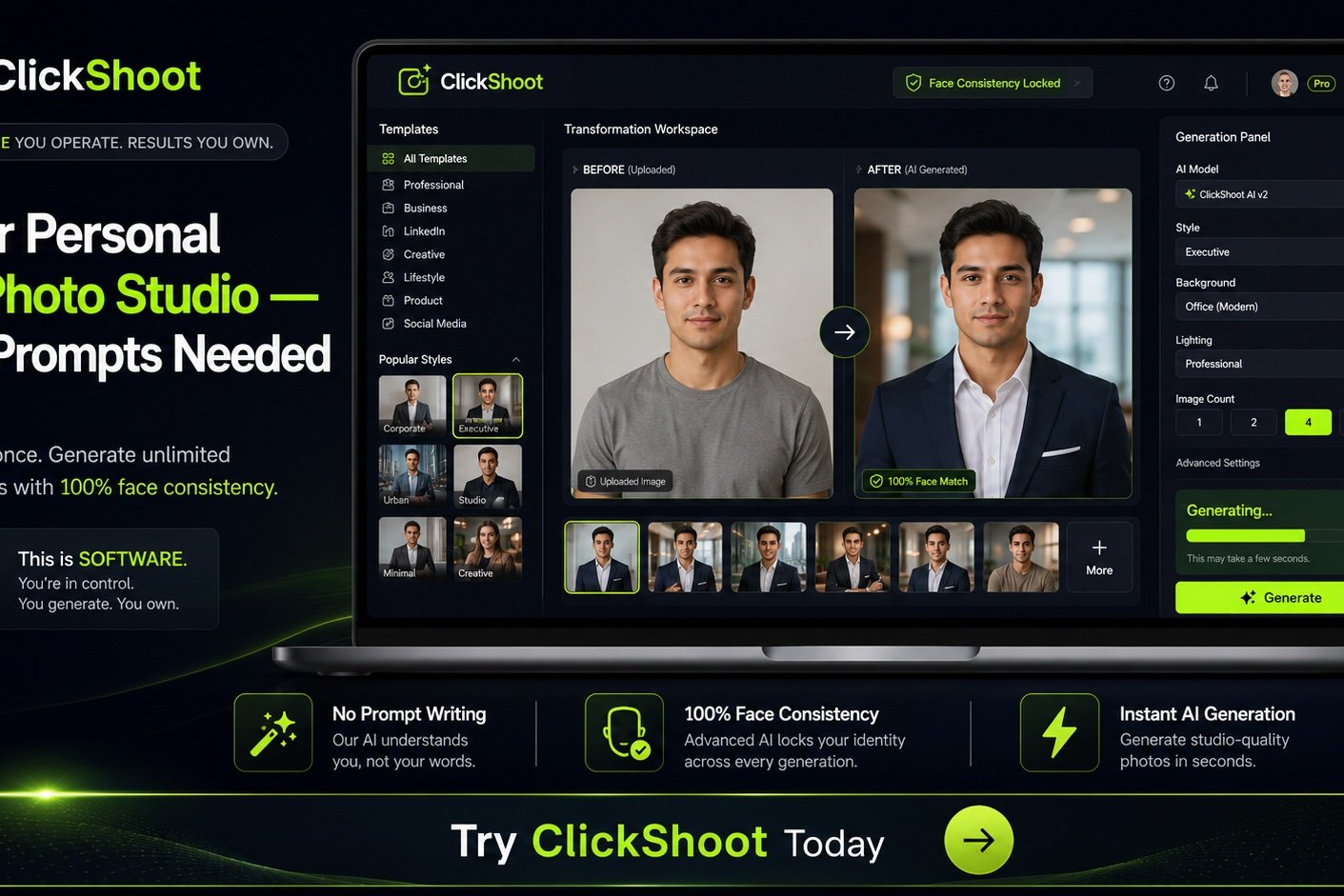 ClickShoot interface preview